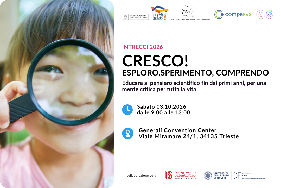 Al momento stai visualizzando INTRECCI 2026: CRESCO! Esploro, sperimento, comprendo